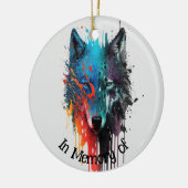 Wolf Logo Wolven Natuur Custom Visitekaartje Keramisch Ornament (Links)