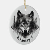 Wolf Logo Wolven Natuur Custom Visitekaartje Keramisch Ornament (Rechts)