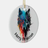 Wolf Logo Wolven Natuur Custom Visitekaartje Keramisch Ornament (Rechts)