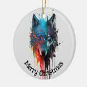 Wolf Logo Wolven Natuur Custom Visitekaartje Keramisch Ornament (Links)