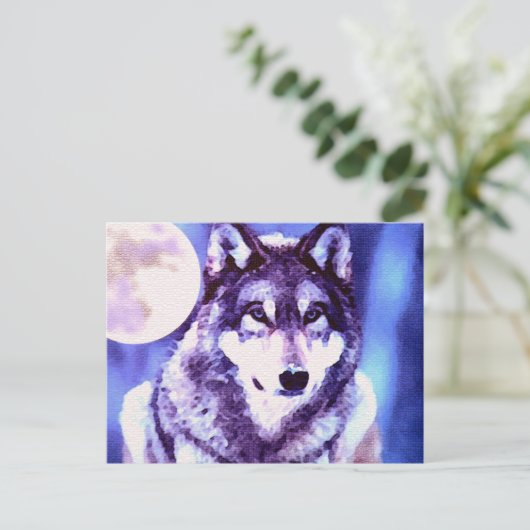Wolf Look - Eenzame Wolf Briefkaart (Staand voorkant)
