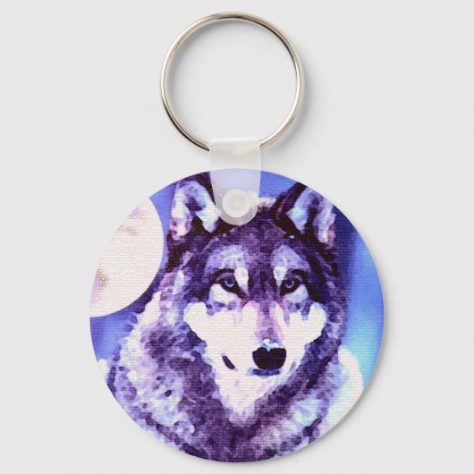 Wolf Look - Eenzame Wolf Sleutelhanger (Voorkant)