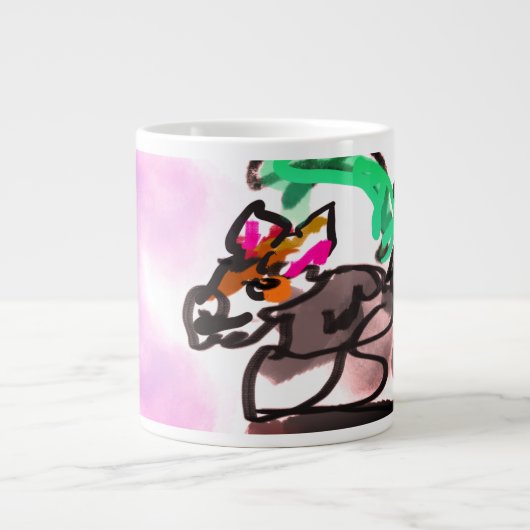 Wolf loopt in de herfst grote koffiekop (Voorkant)