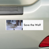 Wolf loopt in sneeuw bumpersticker (Op auto)
