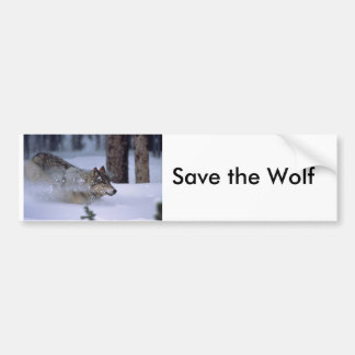 Wolf loopt in sneeuw bumpersticker