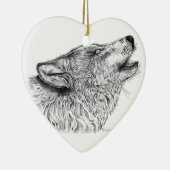 Wolf Love Keramisch Ornament (Rechts)