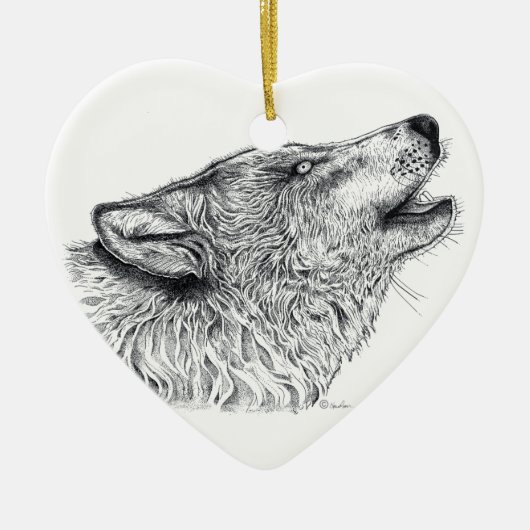 Wolf Love Keramisch Ornament (Voorkant)