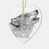 Wolf Love Keramisch Ornament (Links)