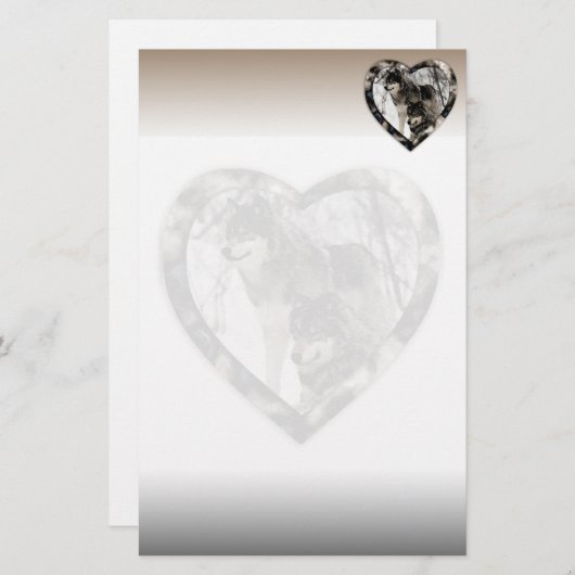 Wolf Lover Briefpapier (Voorkant / Achterkant)