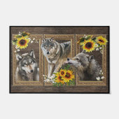 Wolf Lover Gift, Wolf Doormat, Sunflower Quotes Ma Deurmat (Voorkant)