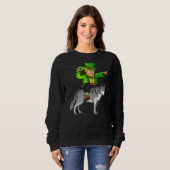 Wolf Lover Leprechaun Riding Wolf St Patrick S Day Trui (Voorkant volledig)
