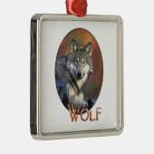 Wolf Lovers Art Metalen Ornament (Rechts)
