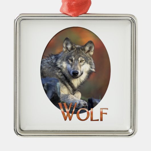 Wolf Lovers Art Metalen Ornament (Voorkant)