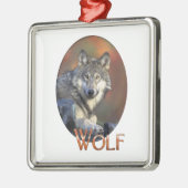 Wolf Lovers Art Metalen Ornament (Links)