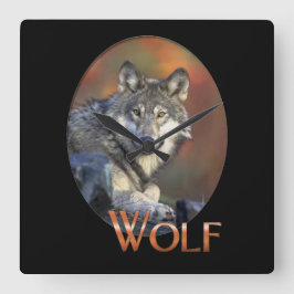 Wolf Lovers Art Vierkante Klok