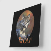 Wolf Lovers Art Vierkante Klok (Hoek)
