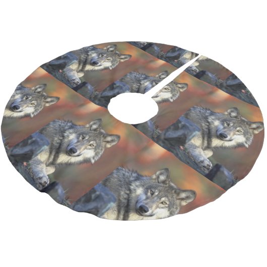 Wolf Lovers Kerstmis Kerstboom Rok (Gekanteld)