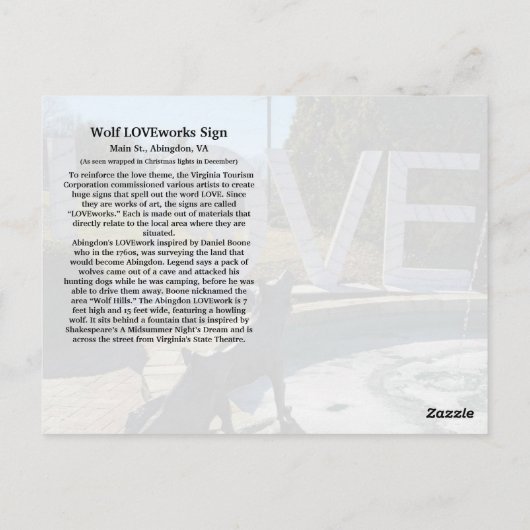 Wolf LOVEworks Sign Briefkaart (Achterkant)