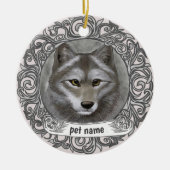 Wolf Loving Memory-hanger Keramisch Ornament (Voorkant)