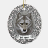 Wolf Loving Memory-ornament Keramisch Ornament (Links)