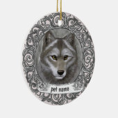 Wolf Loving Memory versiering Keramisch Ornament (Rechts)