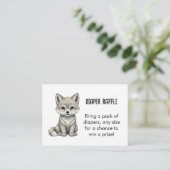 Wolf Luier Raffle Baby Shower Informatiekaartje (Staand voorkant)