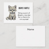 Wolf Luier Raffle Baby Shower Informatiekaartje (Voorkant / Achterkant)