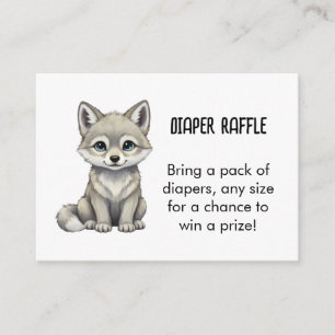 Wolf Luier Raffle Baby Shower Informatiekaartje