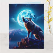 WOLF MAAN BLIJF WILD INDIAANSE KAART (Gele Bloem)