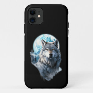 Wolf Maan Grafiek Huilend ,Onder Volle Maan Nacht Case-Mate iPhone Case