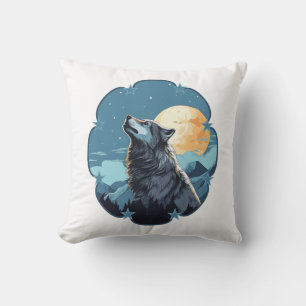 Wolf Maan Sterren  Kussen