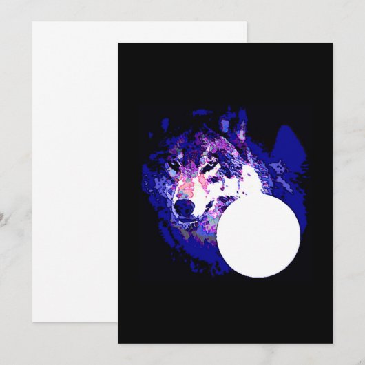 Wolf & Maan Uitnodiging (Voorkant / Achterkant)