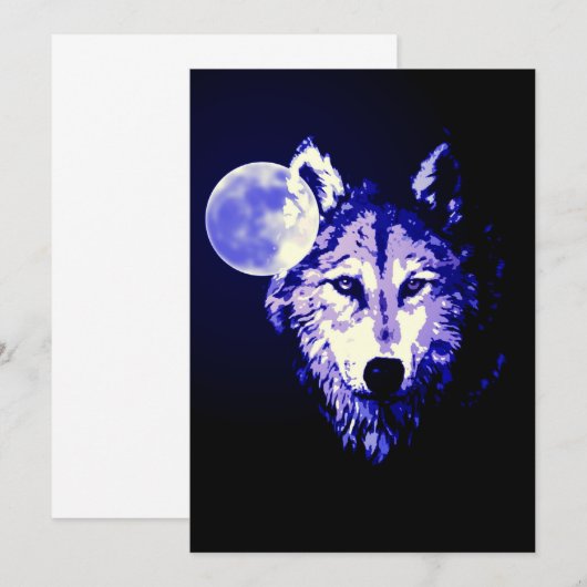 Wolf & Maan Uitnodiging (Voorkant / Achterkant)