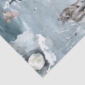 Wolf Maan Winterlandschap Waterverf Tissuepapier (Detail)