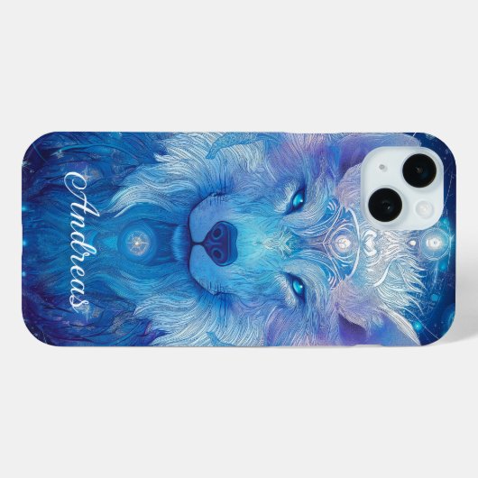 Wolf Magie Blau Case-Mate iPhone Case (Achterkant (horizontaal))