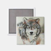 Wolf Magnet - Originele kunst (Voorkant / Achterkant)