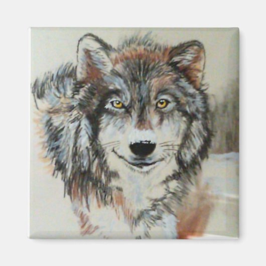 Wolf Magnet - Originele kunst (Voorkant)