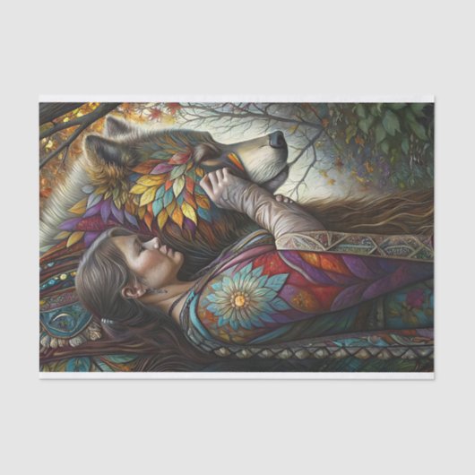 Wolf Maiden Decoupage Tissuepapier (Voorkant)