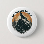 Wolf Majesteit Huilend op de Piek Ronde Button 5,7 Cm (Voorkant)
