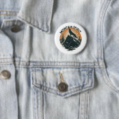Wolf Majesteit Huilend op de Piek Ronde Button 5,7 Cm (In situ)