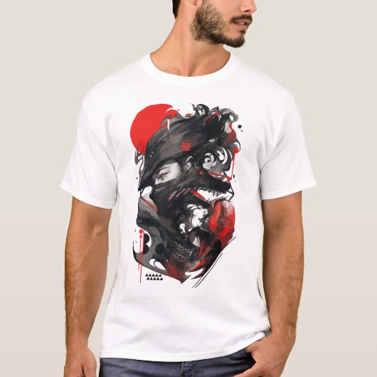 Wolf Man Goth Style Vaporwave Urban  T-shirt (Voorkant)