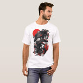 Wolf Man Goth Style Vaporwave Urban  T-shirt (Voorkant volledig)