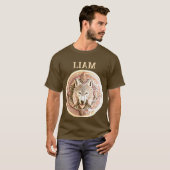 Wolf Mandala Sepia T-shirt (Voorkant volledig)