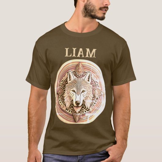 Wolf Mandala Sepia T-shirt (Voorkant)