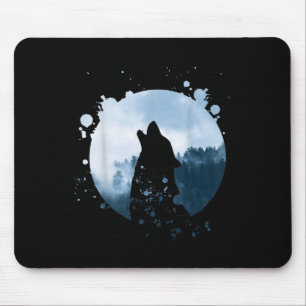 Wolf Mannen Silhouette Dier Motief Milieu Muismat