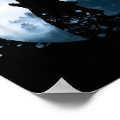 Wolf Mannen Silhouette Dier Motief Milieu Poster (Hoek)