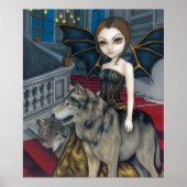 Wolf Manor gothic vampire fee Art Print (Voorkant)