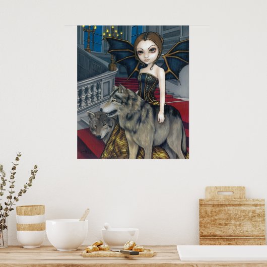 Wolf Manor gothic vampire fee Art Print (Keuken)