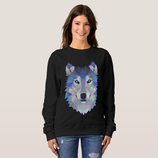 Wolf Mas, Abstract hoofd, Raglan Sweatshirt voor v (Voorkant volledig)