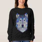 Wolf Mas, Abstract hoofd, Raglan Sweatshirt voor v (Voorkant)